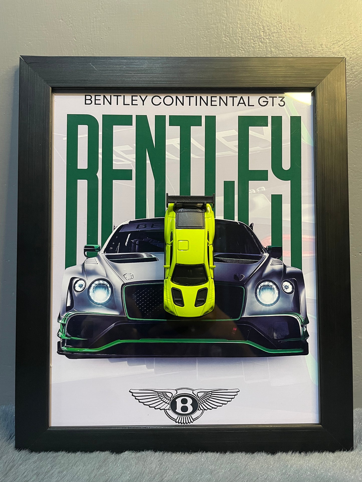 Bentley Continental GT3 | Car Scale 1:43 | 3D Diecast Frame | Cars Wall Art