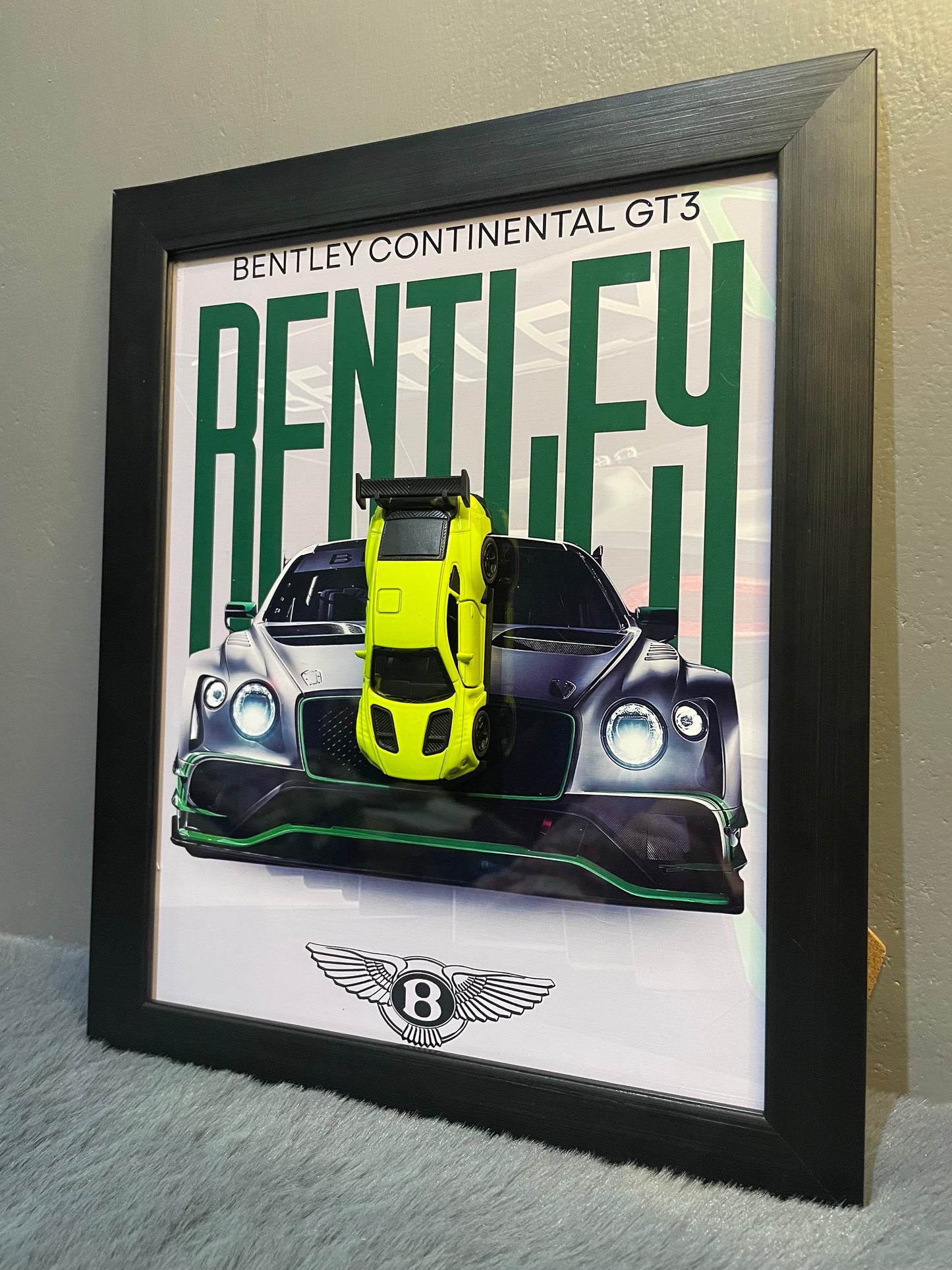 Bentley Continental GT3 | Car Scale 1:43 | 3D Diecast Frame | Cars Wall Art