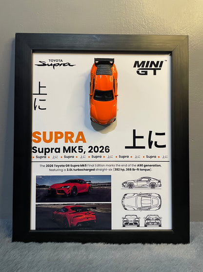 Toyota Supra MK5 | Car Scale 1:43 | 3D Diecast Frame | Cars Wall Art