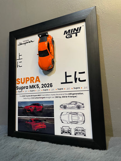 Toyota Supra MK5 | Car Scale 1:43 | 3D Diecast Frame | Cars Wall Art