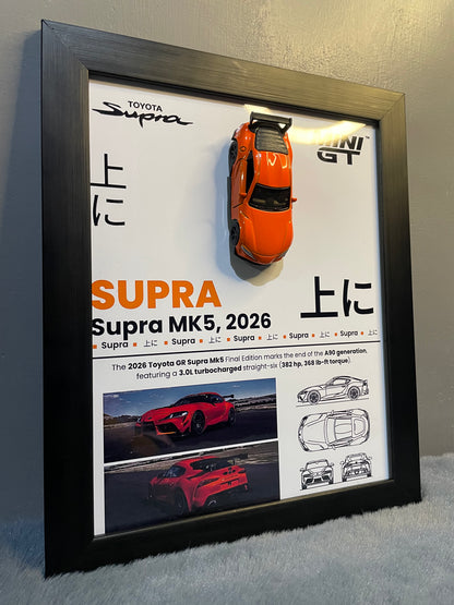 Toyota Supra MK5 | Car Scale 1:43 | 3D Diecast Frame | Cars Wall Art