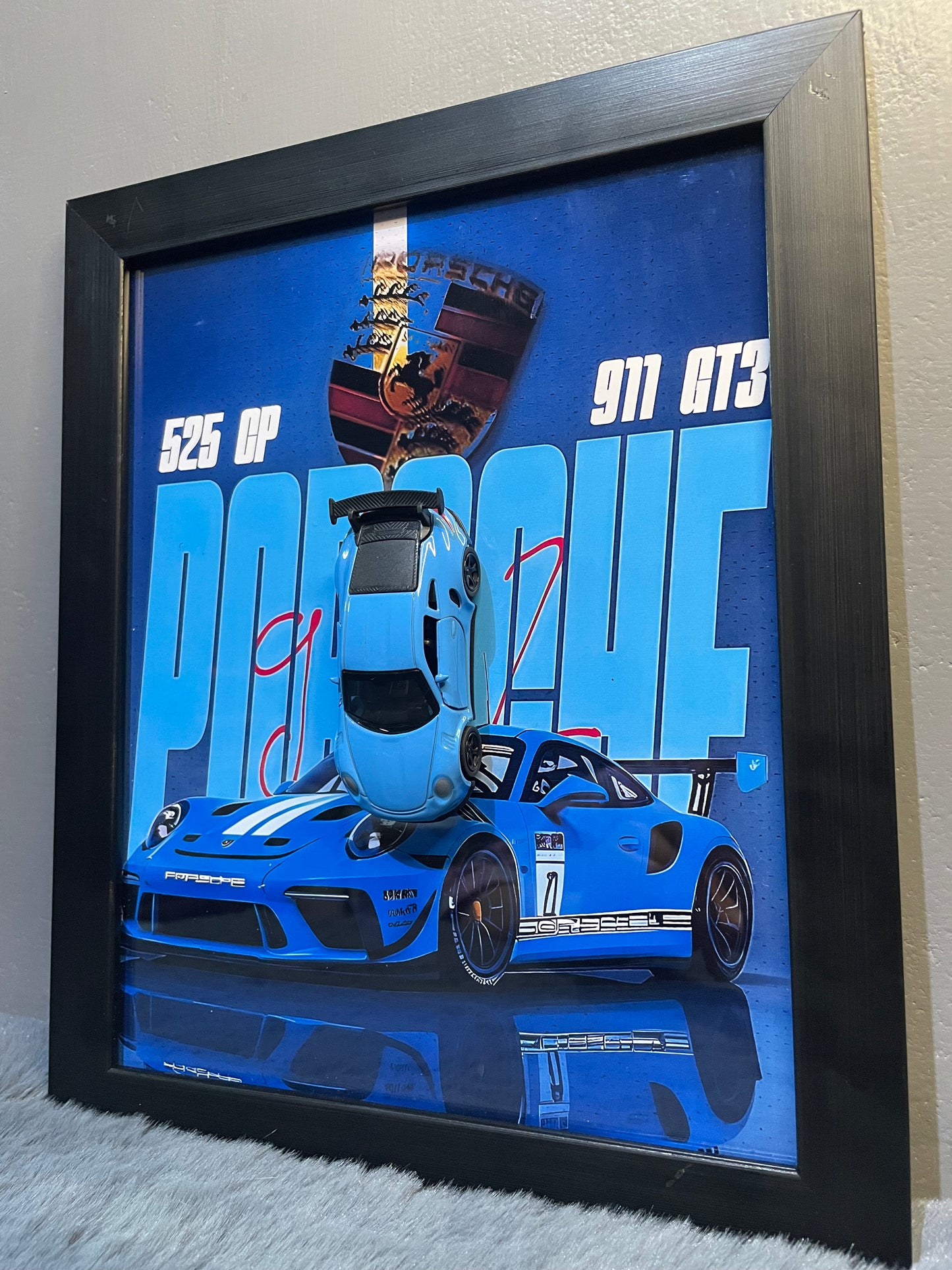 Porsche 911 GT3 | Car Scale 1:43 | 3D Diecast Frame | Cars Wall Art