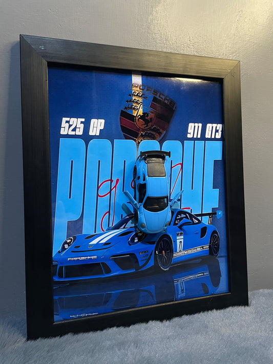 Porsche 911 GT3 | Car Scale 1:43 | 3D Diecast Frame | Cars Wall Art