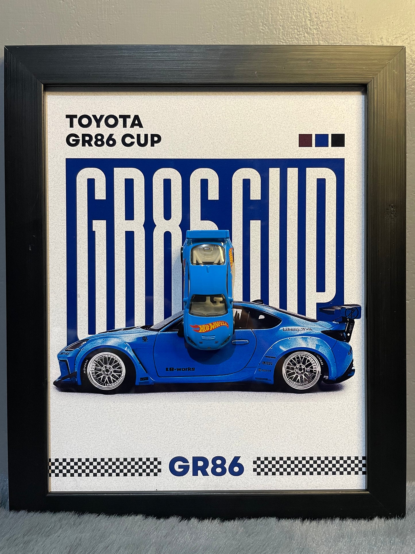 Toyota GR86 CUP | Hotwheels Frame | Car Scale - 1:64 | Cars Wall Art