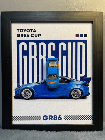 Toyota GR86 CUP | Hotwheels Frame | Car Scale - 1:64 | Cars Wall Art