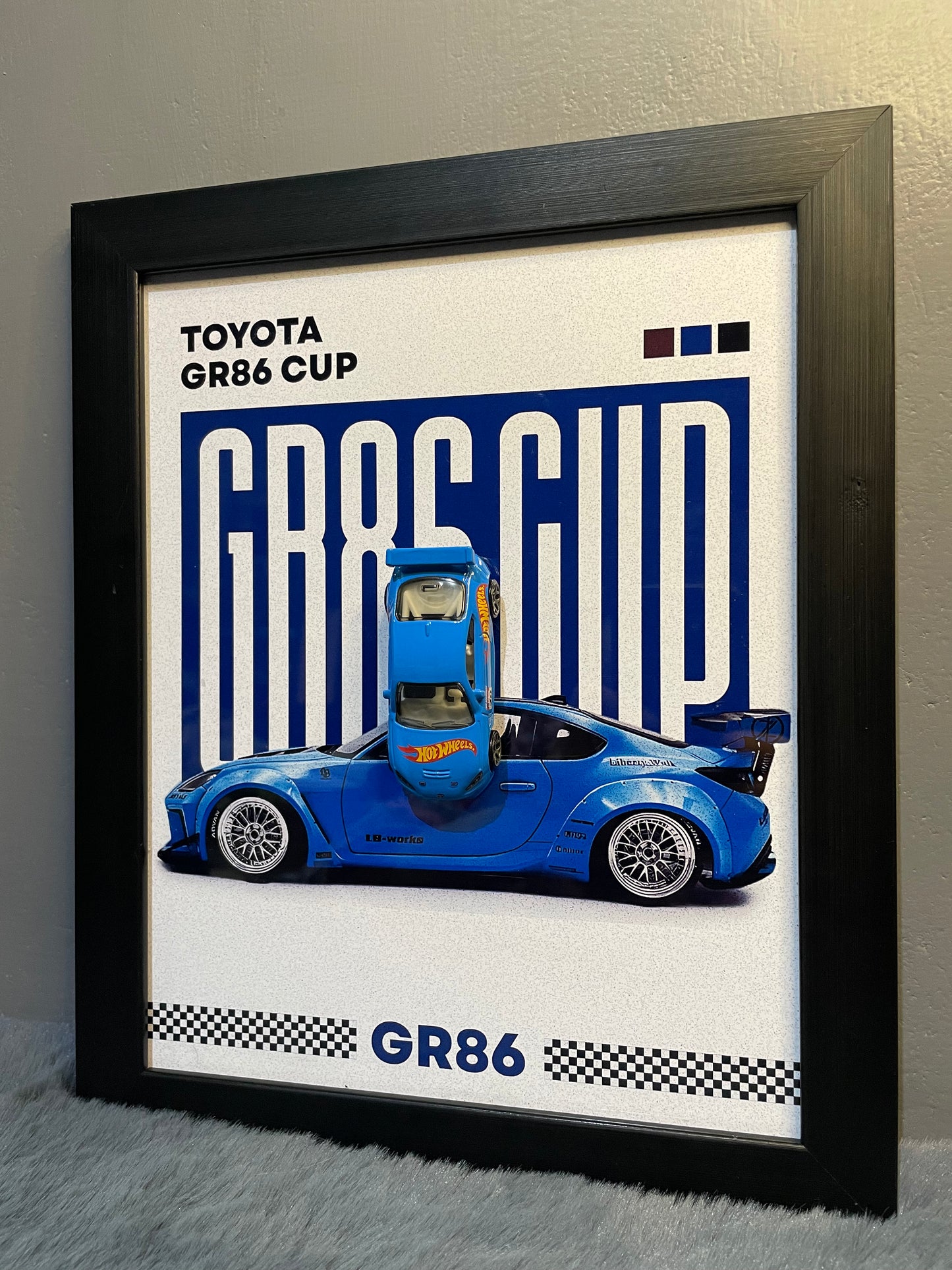 Toyota GR86 CUP | Hotwheels Frame | Car Scale - 1:64 | Cars Wall Art