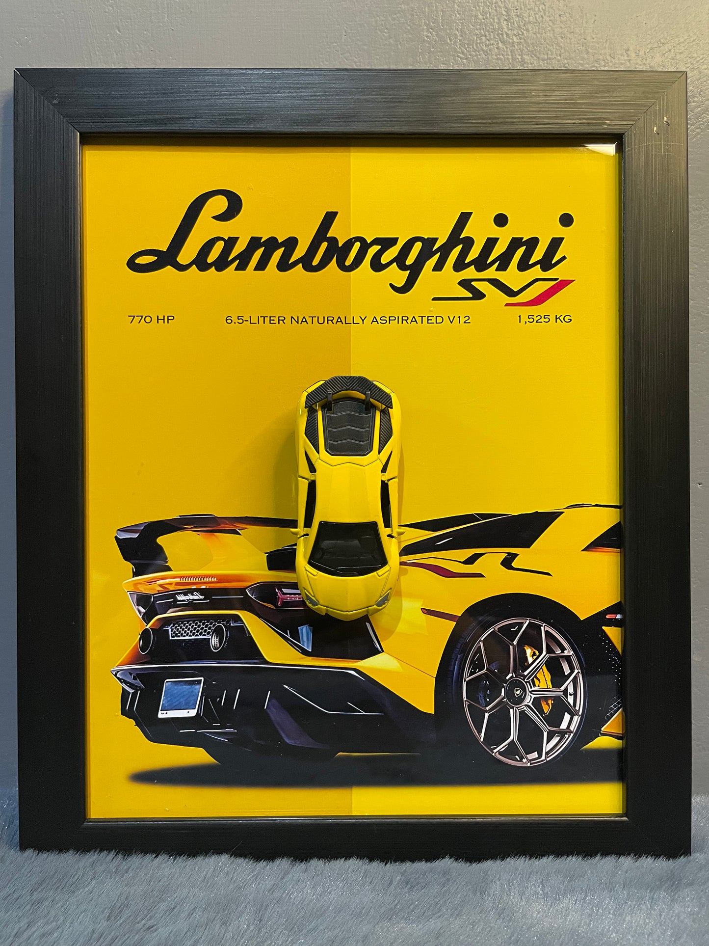 Lamborghini Aventador | Car Scale 1:43 | 3D Diecast Frame | Cars Wall Art