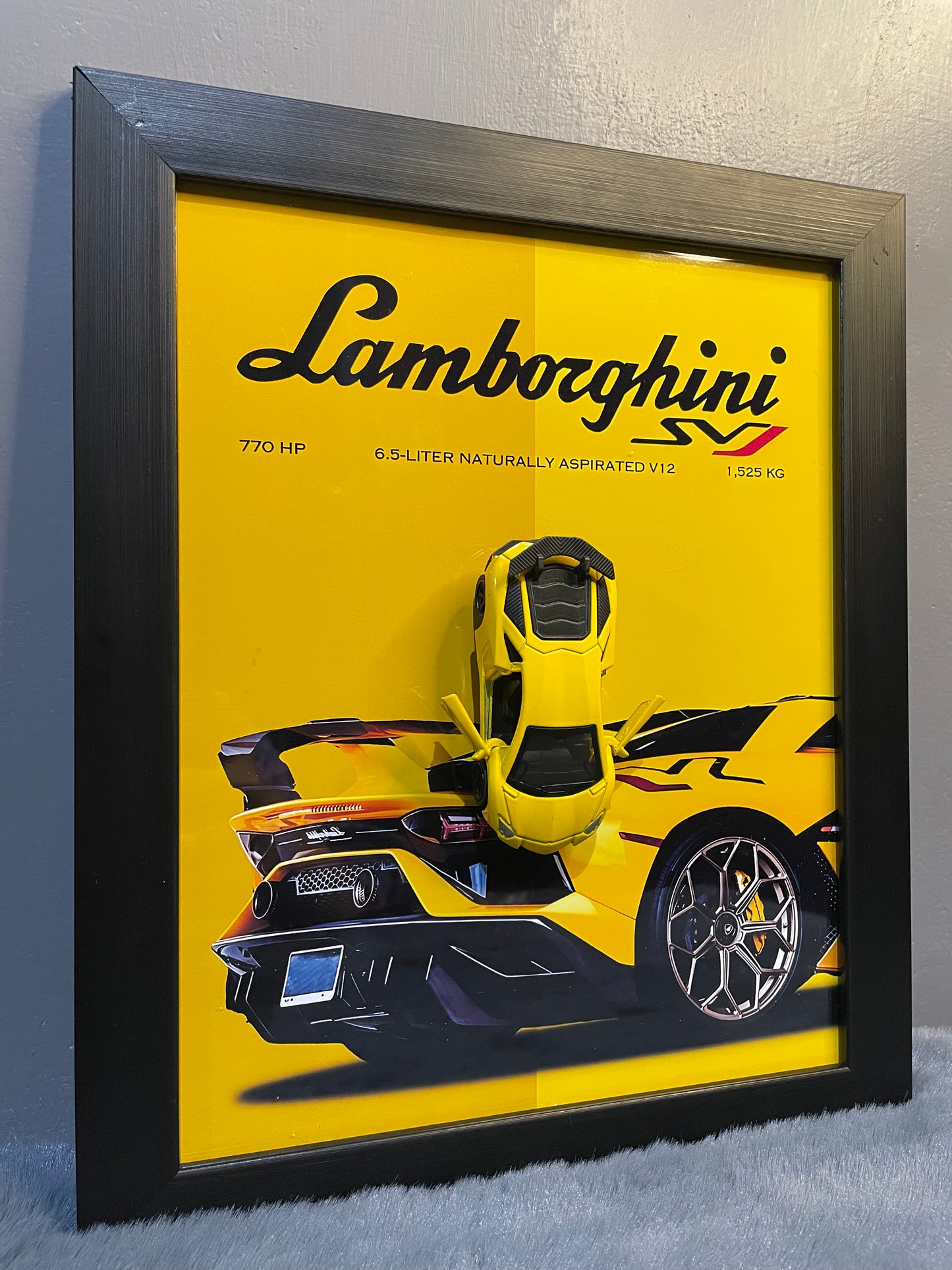 Lamborghini Aventador | Car Scale 1:43 | 3D Diecast Frame | Cars Wall Art