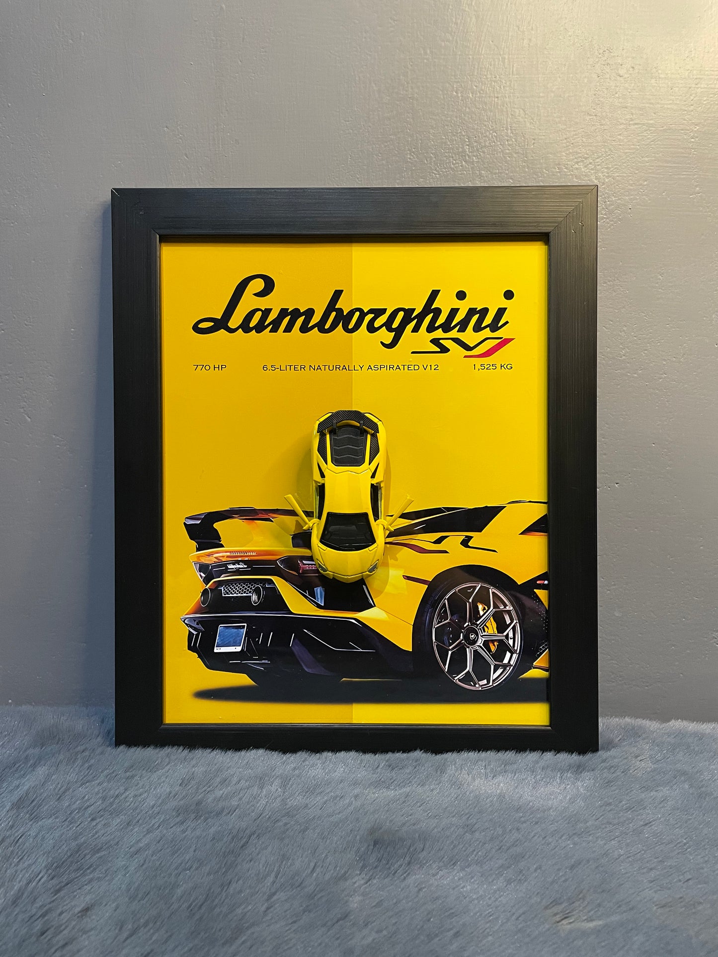 Lamborghini Aventador | Car Scale 1:43 | 3D Diecast Frame | Cars Wall Art