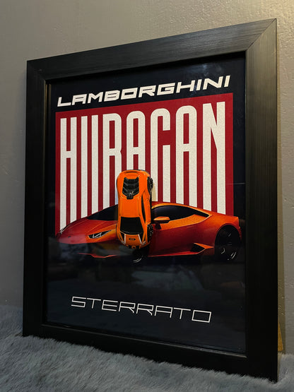 Lamborghini Huracán | Hotwheels Frame | Car Scale - 1:64 | Cars Wall Art