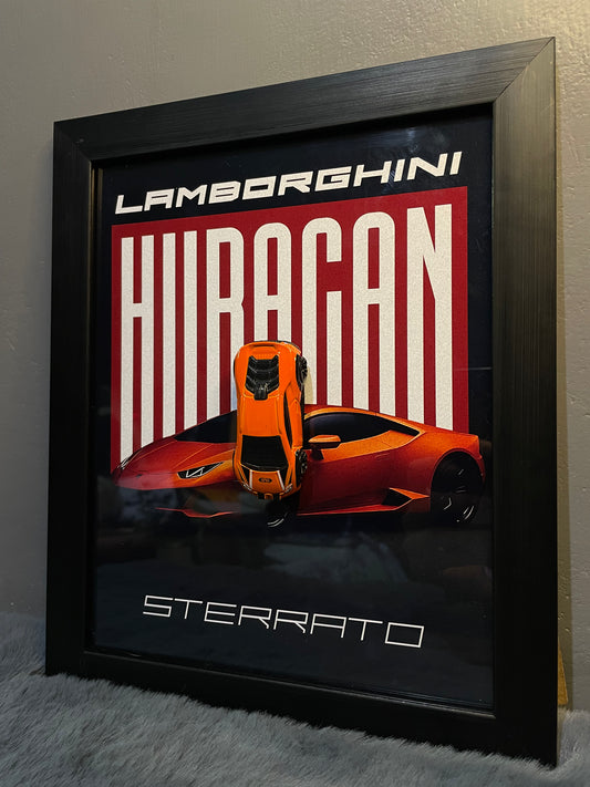 Lamborghini Huracán | Hotwheels Frame | Car Scale - 1:64 | Cars Wall Art