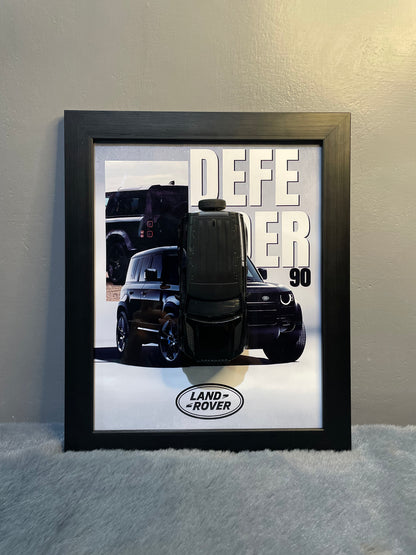 Range Rover Defender | Car Scale 1:36 | Kinsmart Licensed Model |3D Diecast Frame | Cars Wall Art