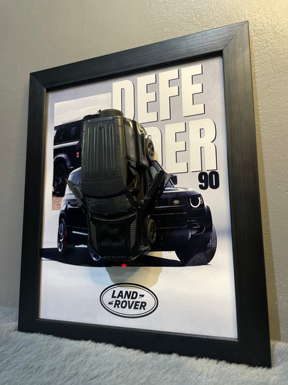 Range Rover Defender | Car Scale 1:36 | Kinsmart Licensed Model |3D Diecast Frame | Cars Wall Art