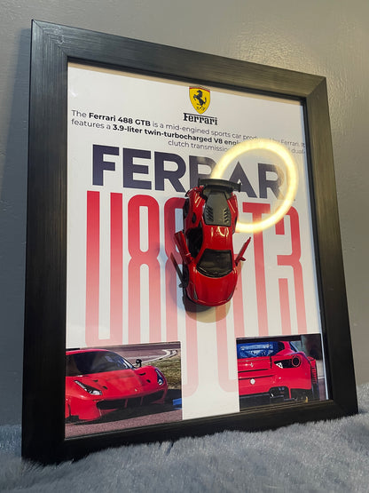 Ferrari 488 GT3 | Car Scale 1:43 | 3D Diecast Frame | Cars Wall Art