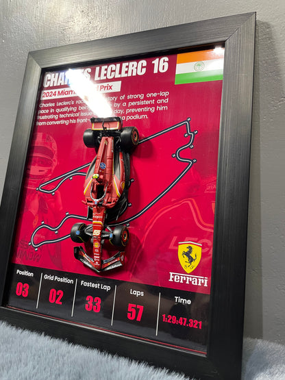 F1 - Ferrari | Official Licensed Model - Car Scale 1:43 | 3D Diecast Frame | Cars Wall Art