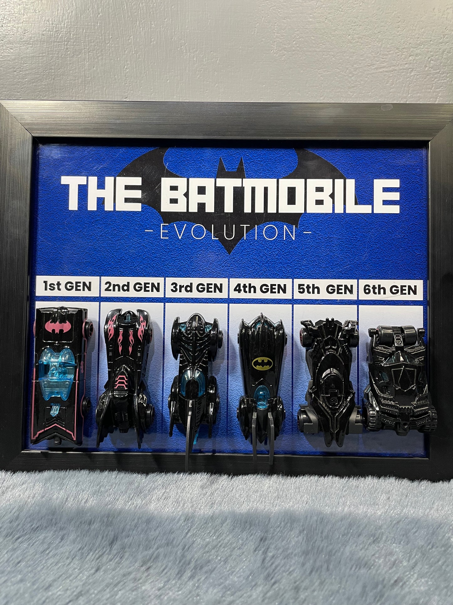 Batmobile Revolution | Car Scale 1:64 -  Set of 6 Cars | 3D Diecast Frame | Cars Wall Art