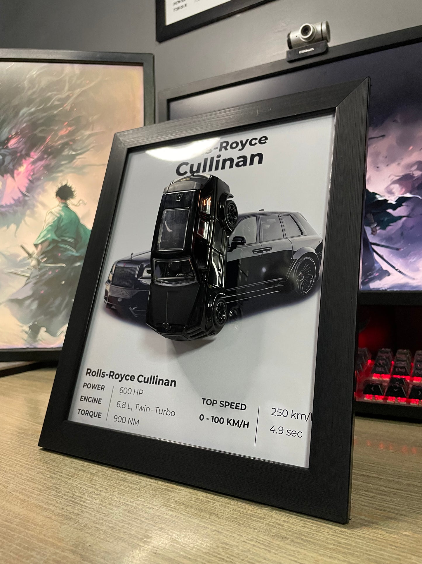 Rolls Royce Cullinan | Car Scale 1:36 | 3D Diecast Frame | Cars Wall Art