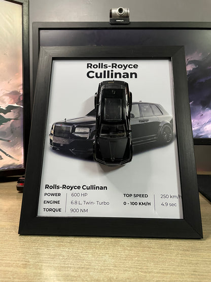 Rolls Royce Cullinan | Car Scale 1:36 | 3D Diecast Frame | Cars Wall Art