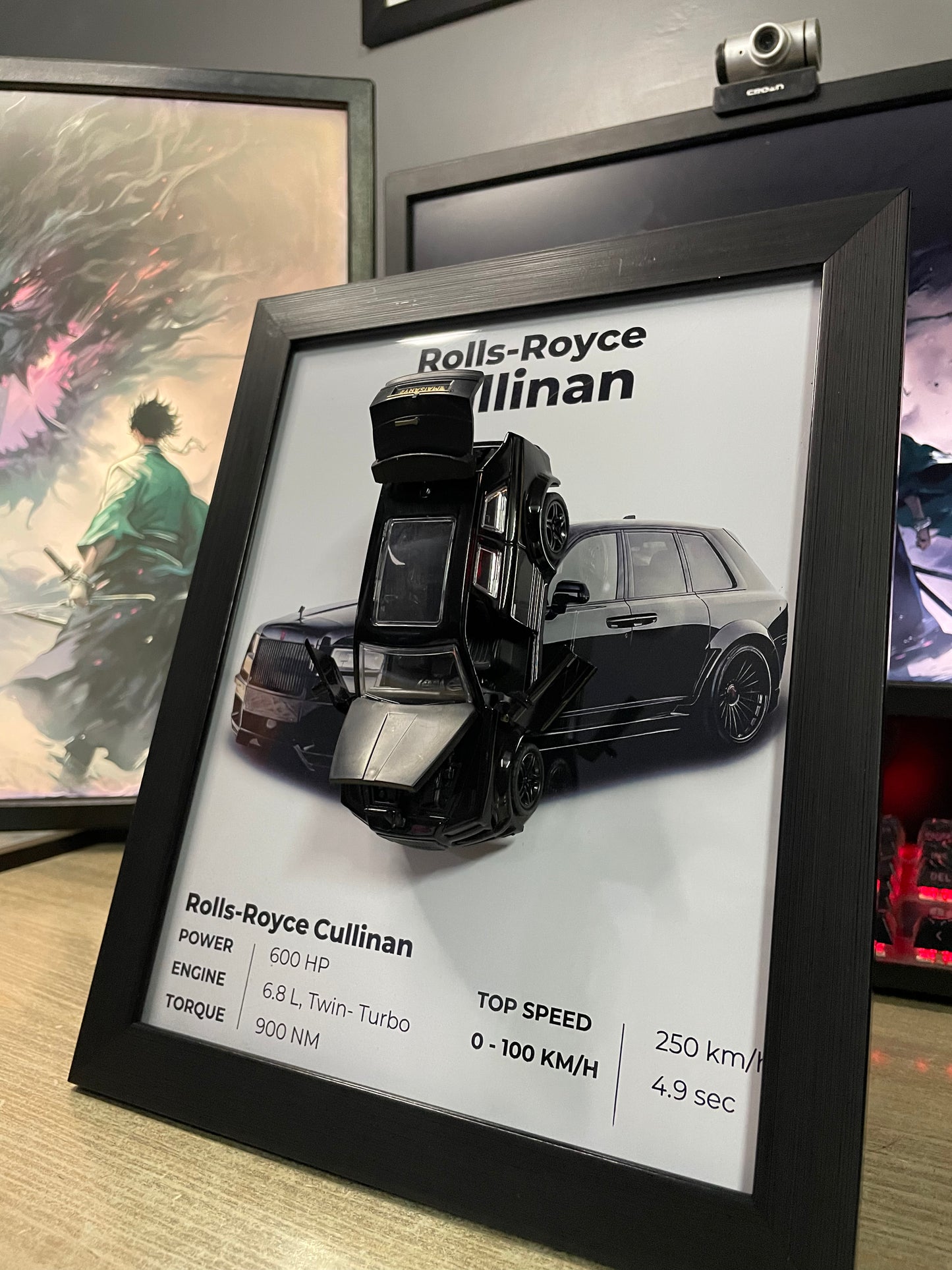 Rolls Royce Cullinan | Car Scale 1:36 | 3D Diecast Frame | Cars Wall Art