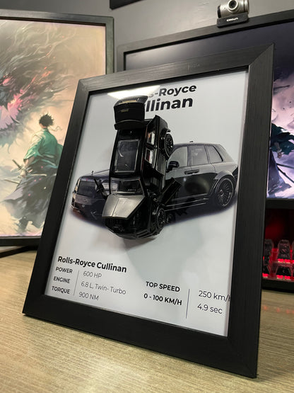 Rolls Royce Cullinan | Car Scale 1:36 | 3D Diecast Frame | Cars Wall Art