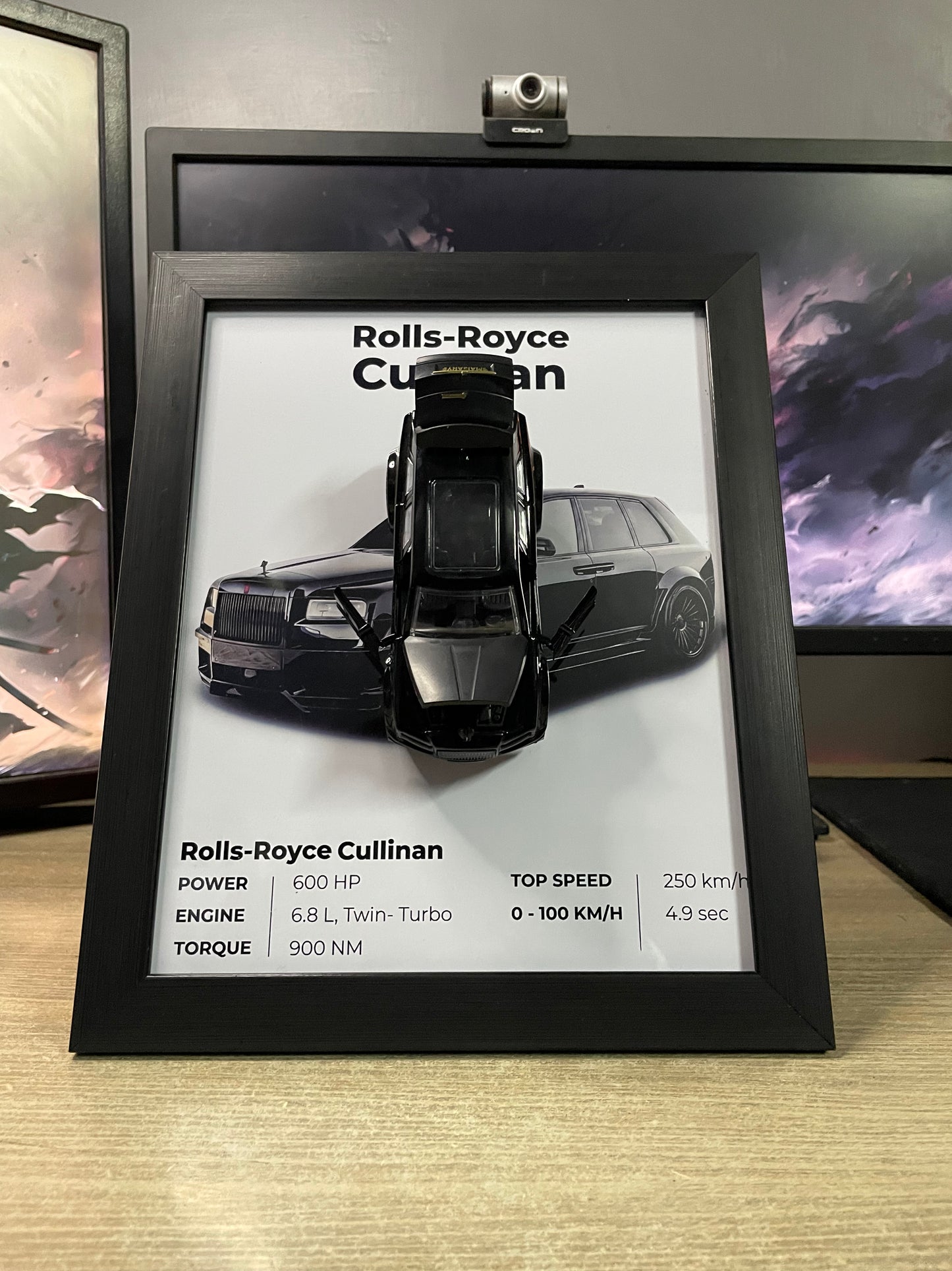 Rolls Royce Cullinan | Car Scale 1:36 | 3D Diecast Frame | Cars Wall Art