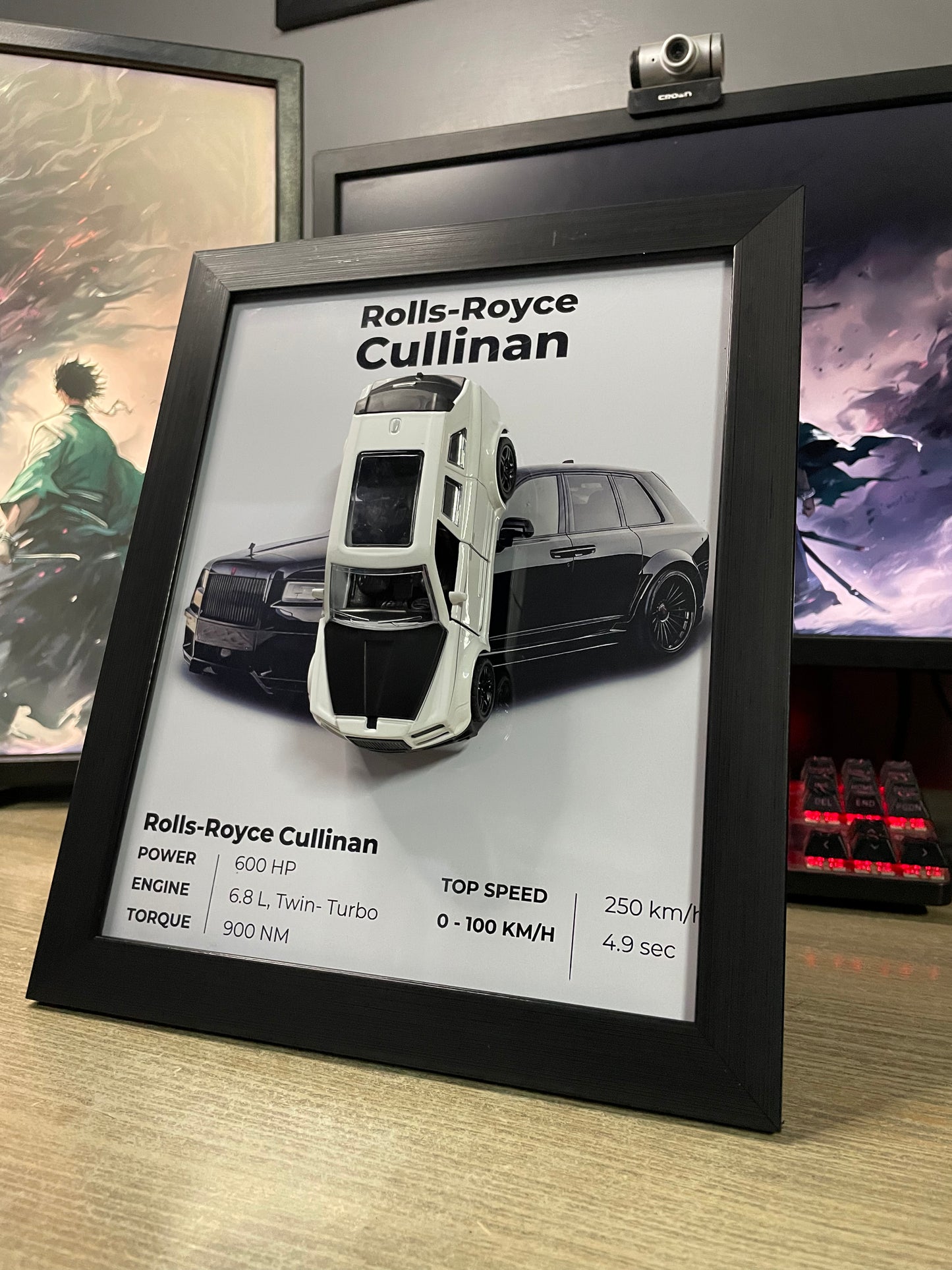 Rolls Royce Cullinan | Car Scale 1:36 | 3D Diecast Frame | Cars Wall Art