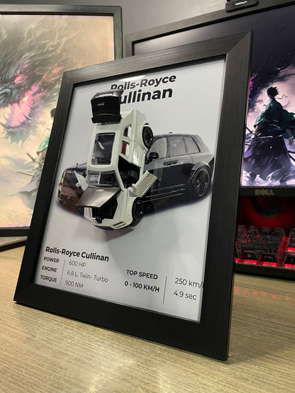 Rolls Royce Cullinan | Car Scale 1:36 | 3D Diecast Frame | Cars Wall Art