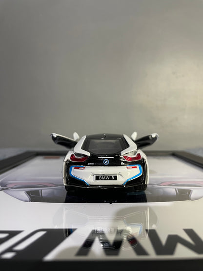 BMW i8 | Kinsmart Licensed Model - Car Scale 1:36 | 3D Diecast Frame | Cars Wall Art