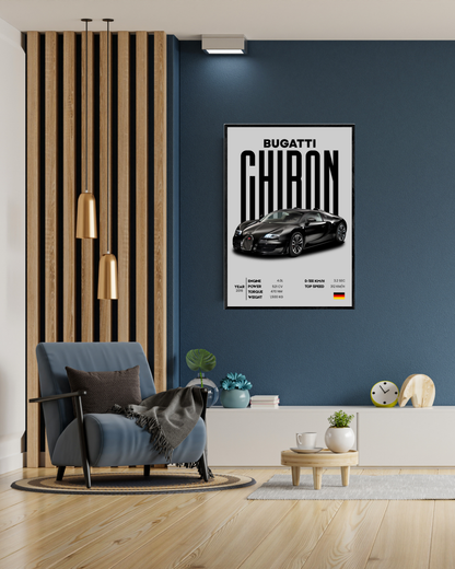 Bugatti Chiron | With Specs | Cars Wall Art
