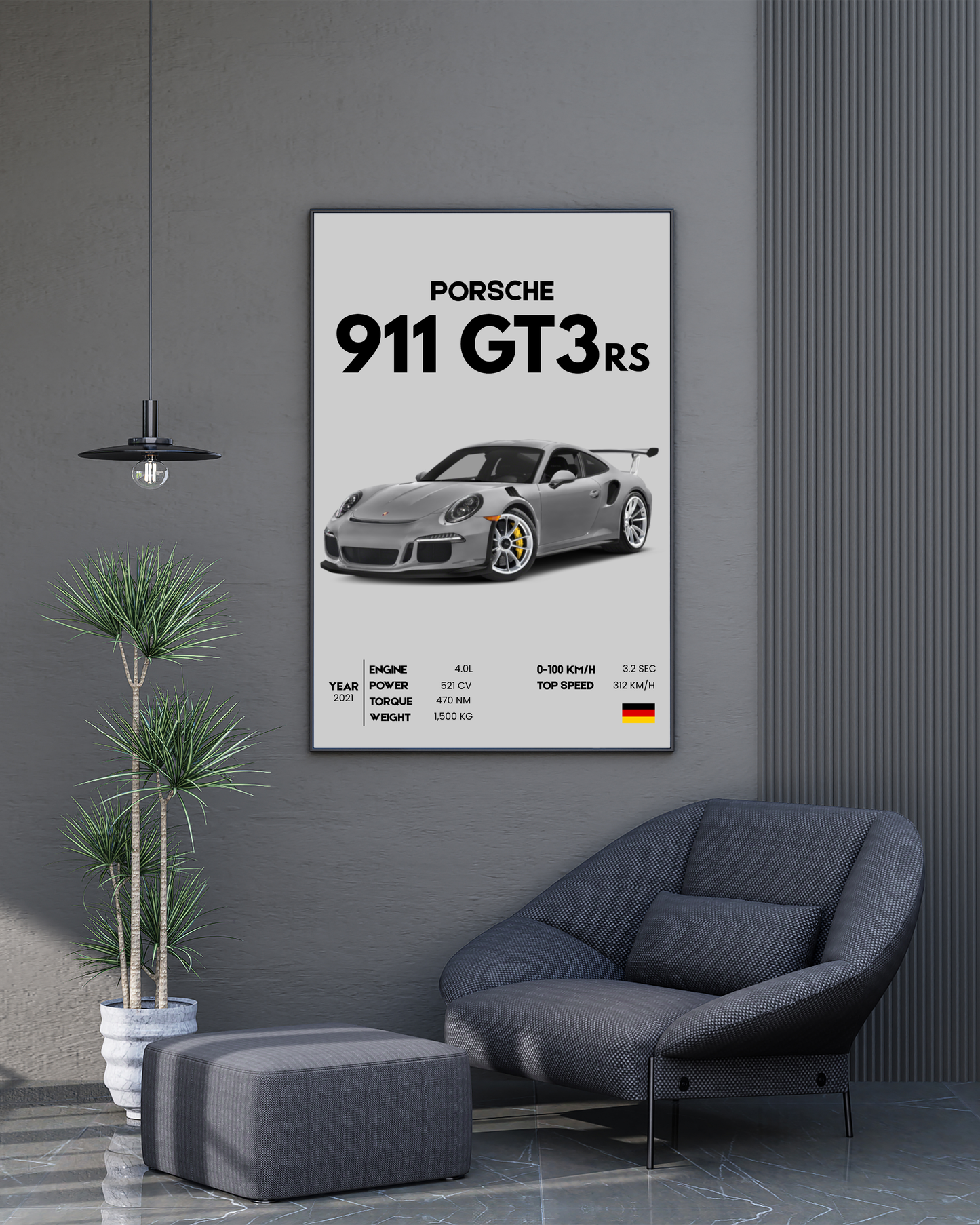 Porsche 911 GT3 RS | With Specs | Cars Wall Art