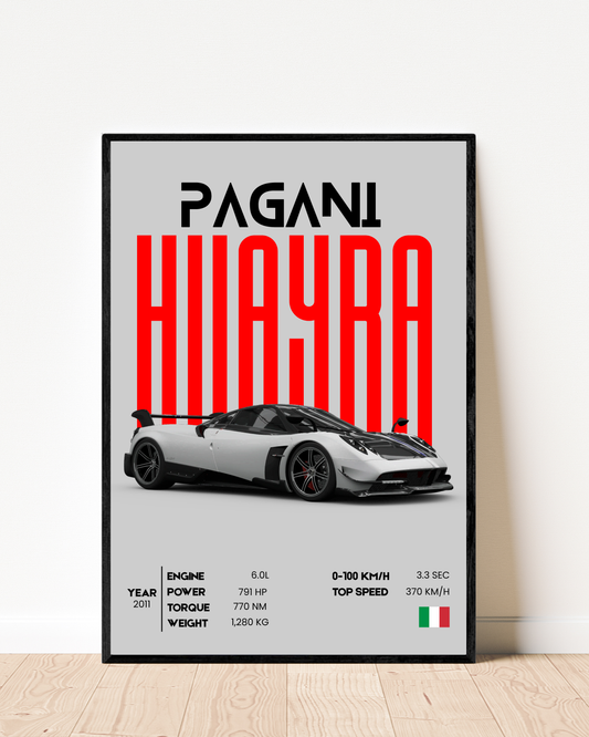 Pagani Huayra | With Specs | Cars Wall Art