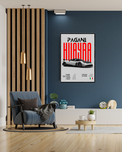 Pagani Huayra | With Specs | Cars Wall Art