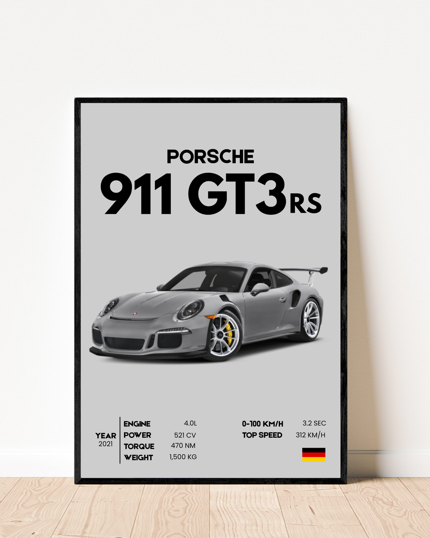 Porsche 911 GT3 RS | With Specs | Cars Wall Art