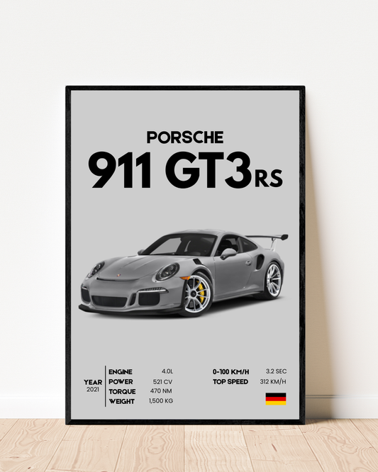 Porsche 911 GT3 RS | With Specs | Cars Wall Art