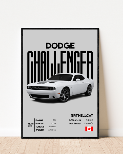 Dodge Challenger SRT Hellcat | With Specs | Cars Wall Art