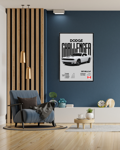 Dodge Challenger SRT Hellcat | With Specs | Cars Wall Art