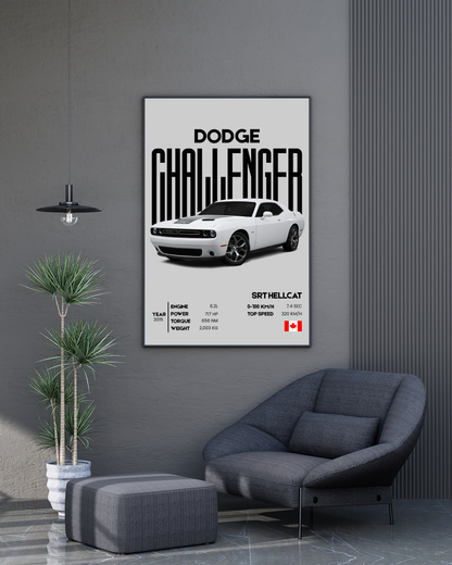 Dodge Challenger SRT Hellcat | With Specs | Cars Wall Art