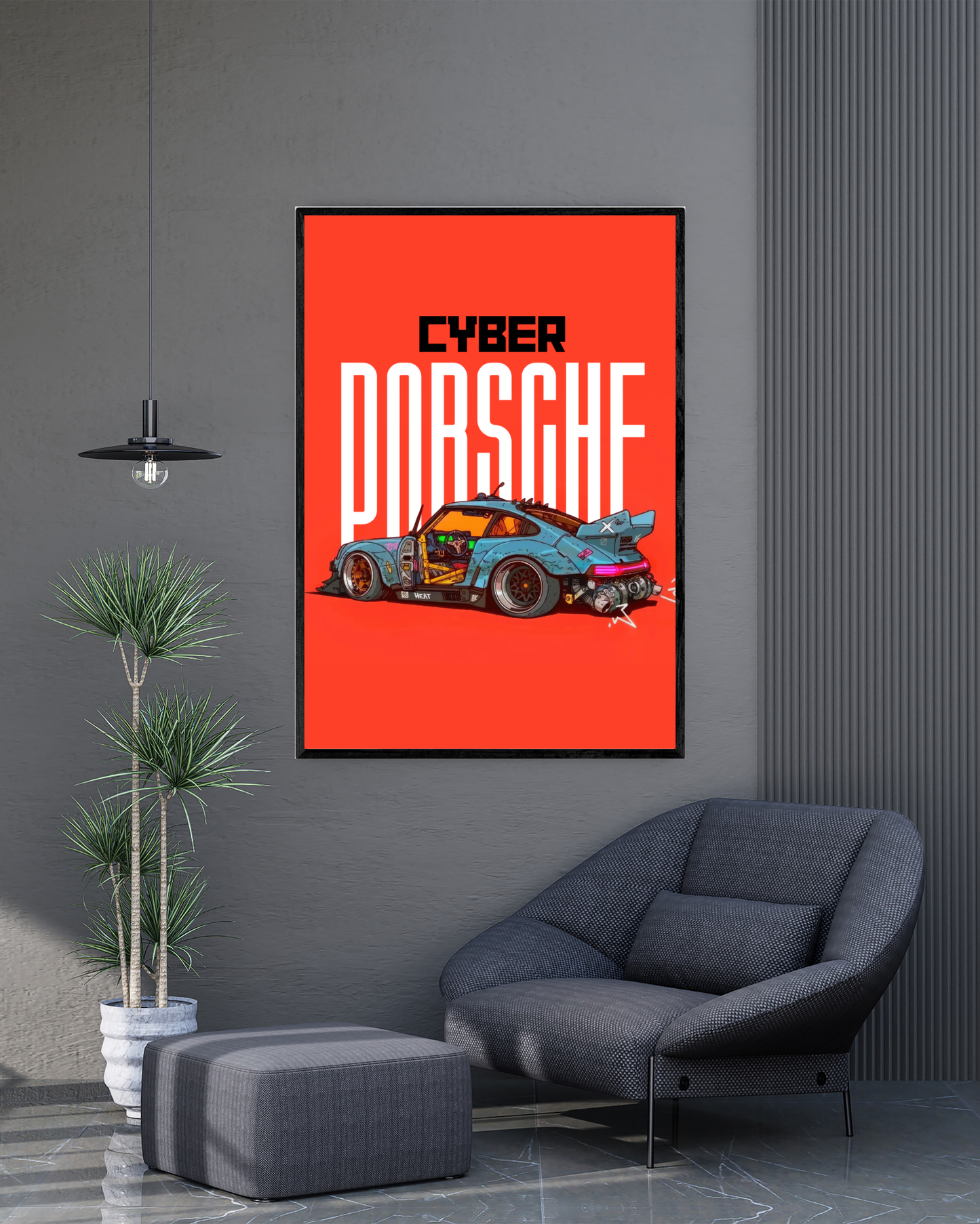 Cyber Porsche 911 GT3 RS | Cars Wall Art