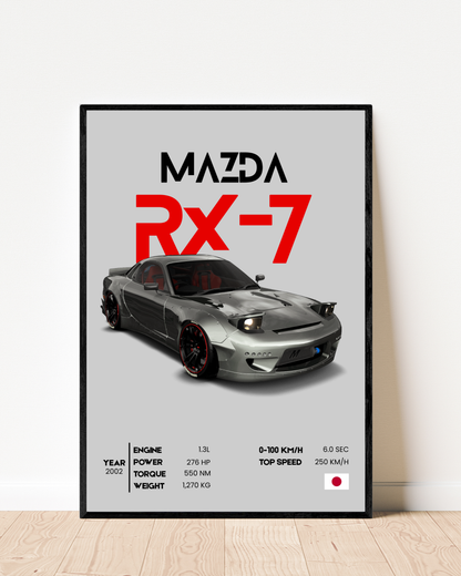 Mazda RX7 | With Specs | Cars Wall Art