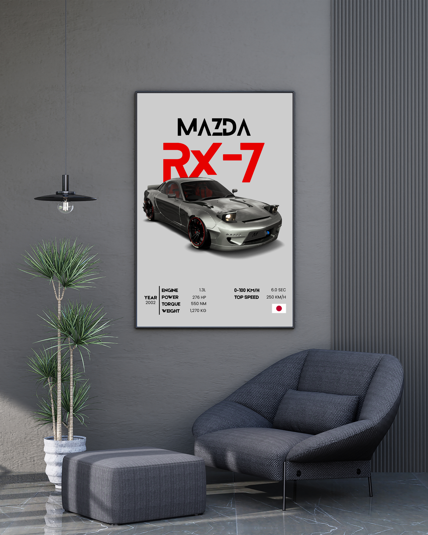 Mazda RX7 | With Specs | Cars Wall Art