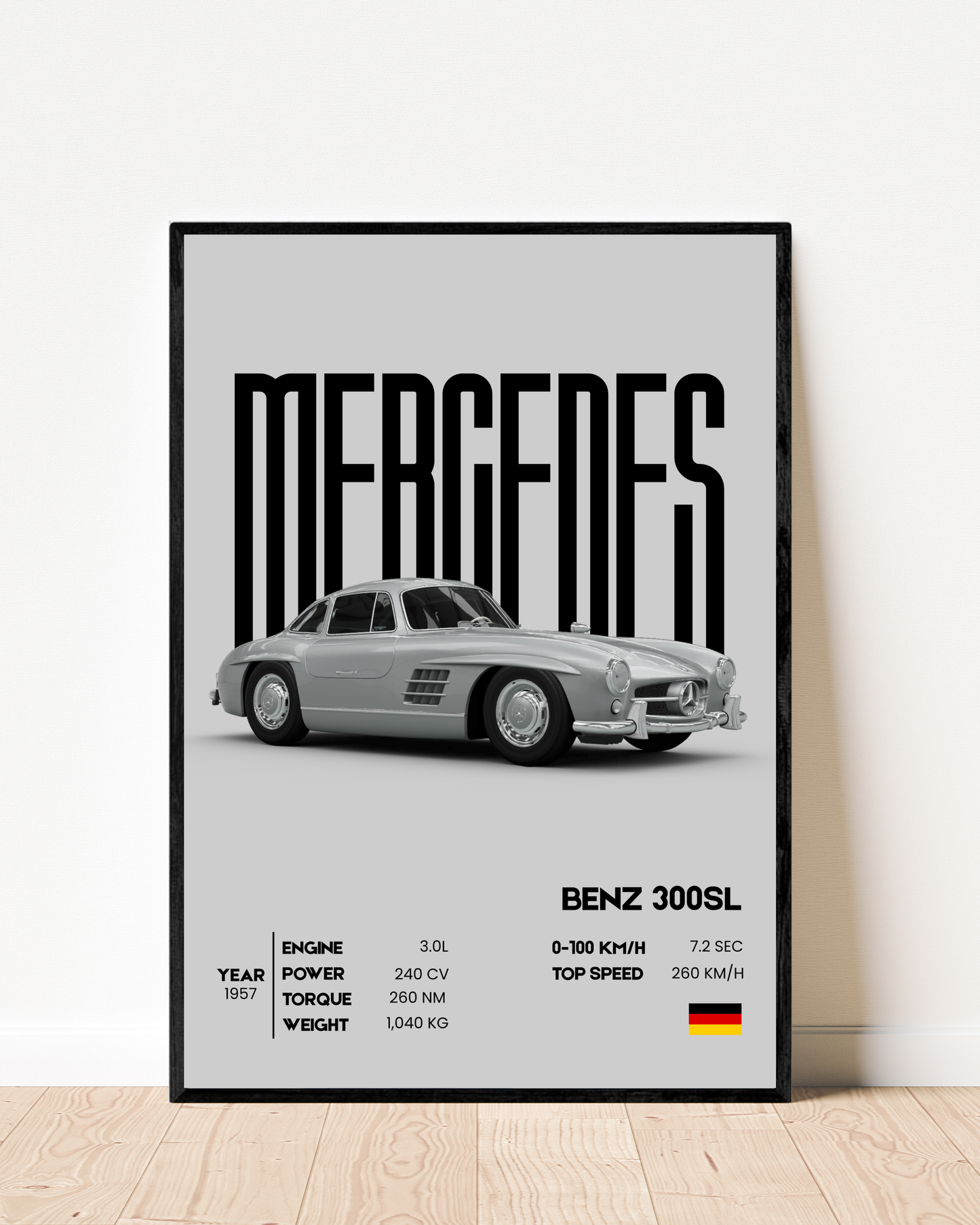 Mecedes Benz 300sl | With Specs | Cars Wall Art