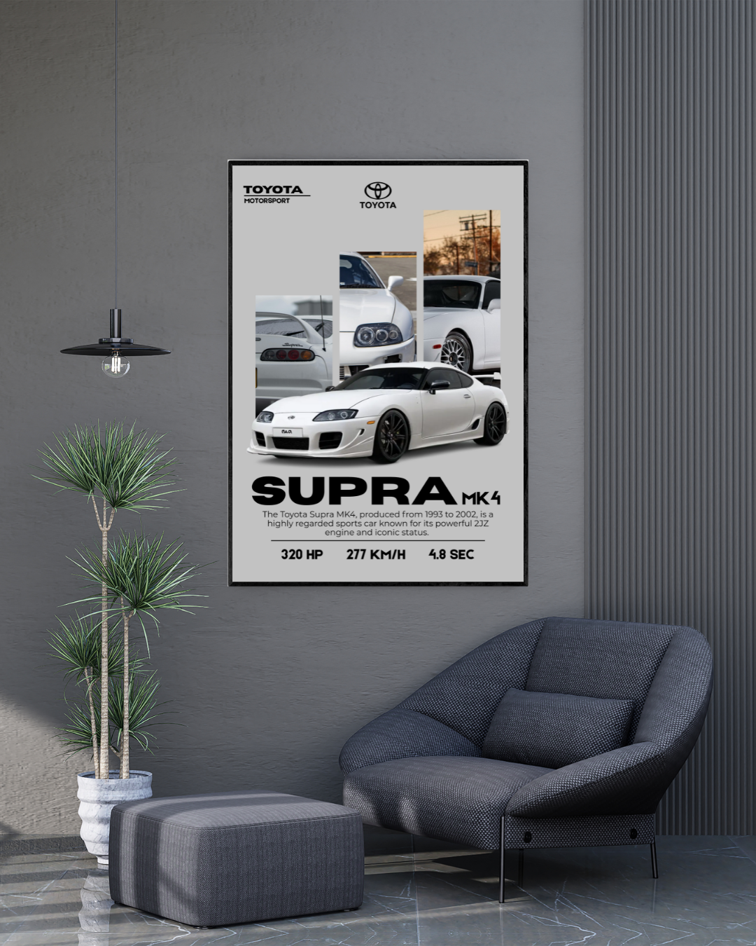 Toyota Supra MK4 | With Specs | Cars Wall Art