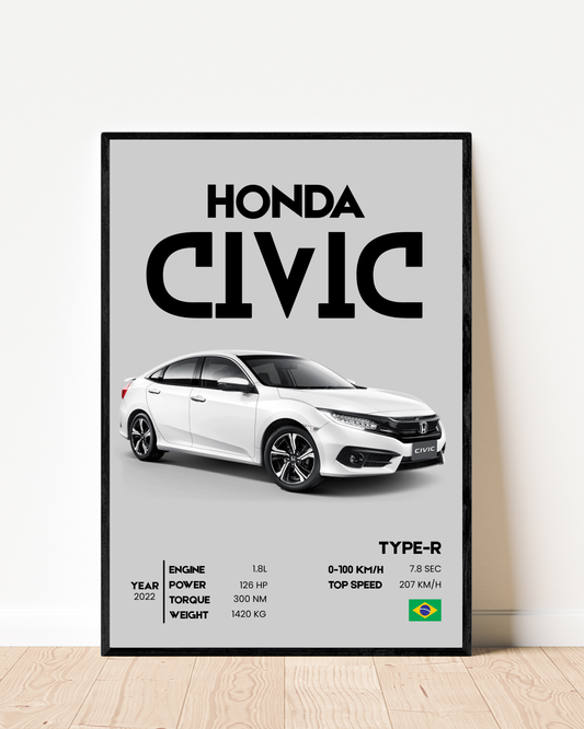 Civic Type-R | With Specs | Cars Wall Art