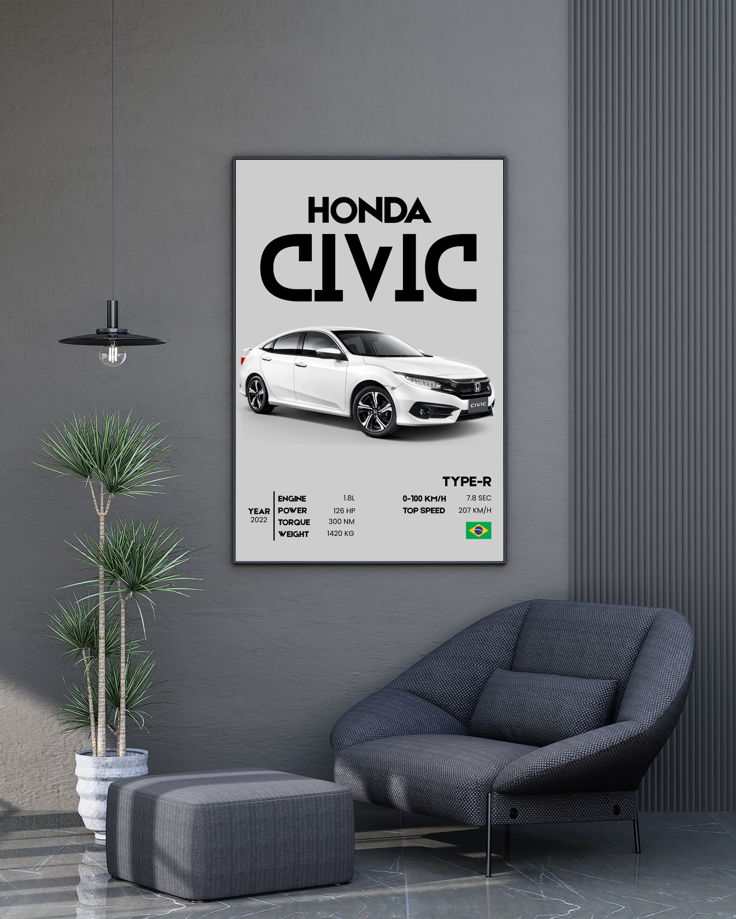 Civic Type-R | With Specs | Cars Wall Art