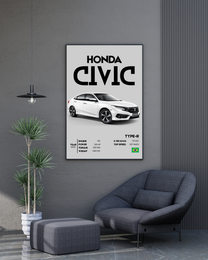 Civic Type-R | With Specs | Cars Wall Art