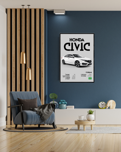 Civic Type-R | With Specs | Cars Wall Art