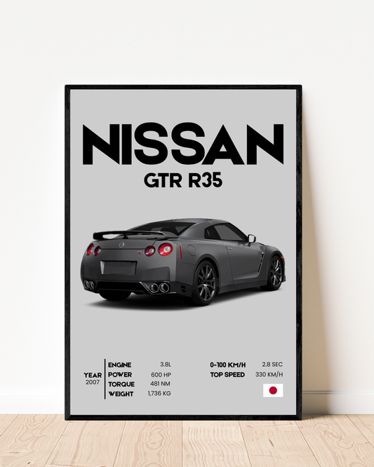 Nissan GTR R35 | With Specs | Cars Wall Art